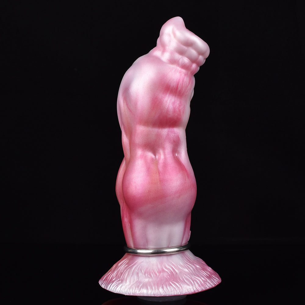 Pink Knot Textured Dog Cock Inflatable Dildo