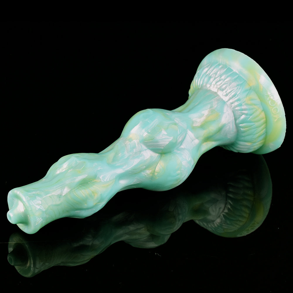 20.3 cm Silicone Green Double Knot Dog Dildo