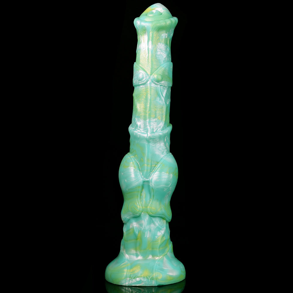 12 Inch Green Long Silicone Knot Horse Dildo