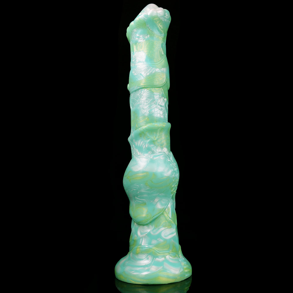 12 Inch Green Long Silicone Knot Horse Dildo