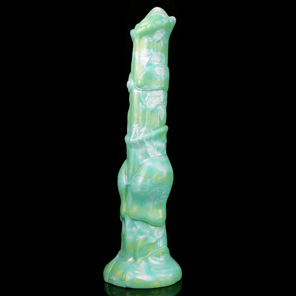 12 Inch Green Long Silicone Knot Horse Dildo