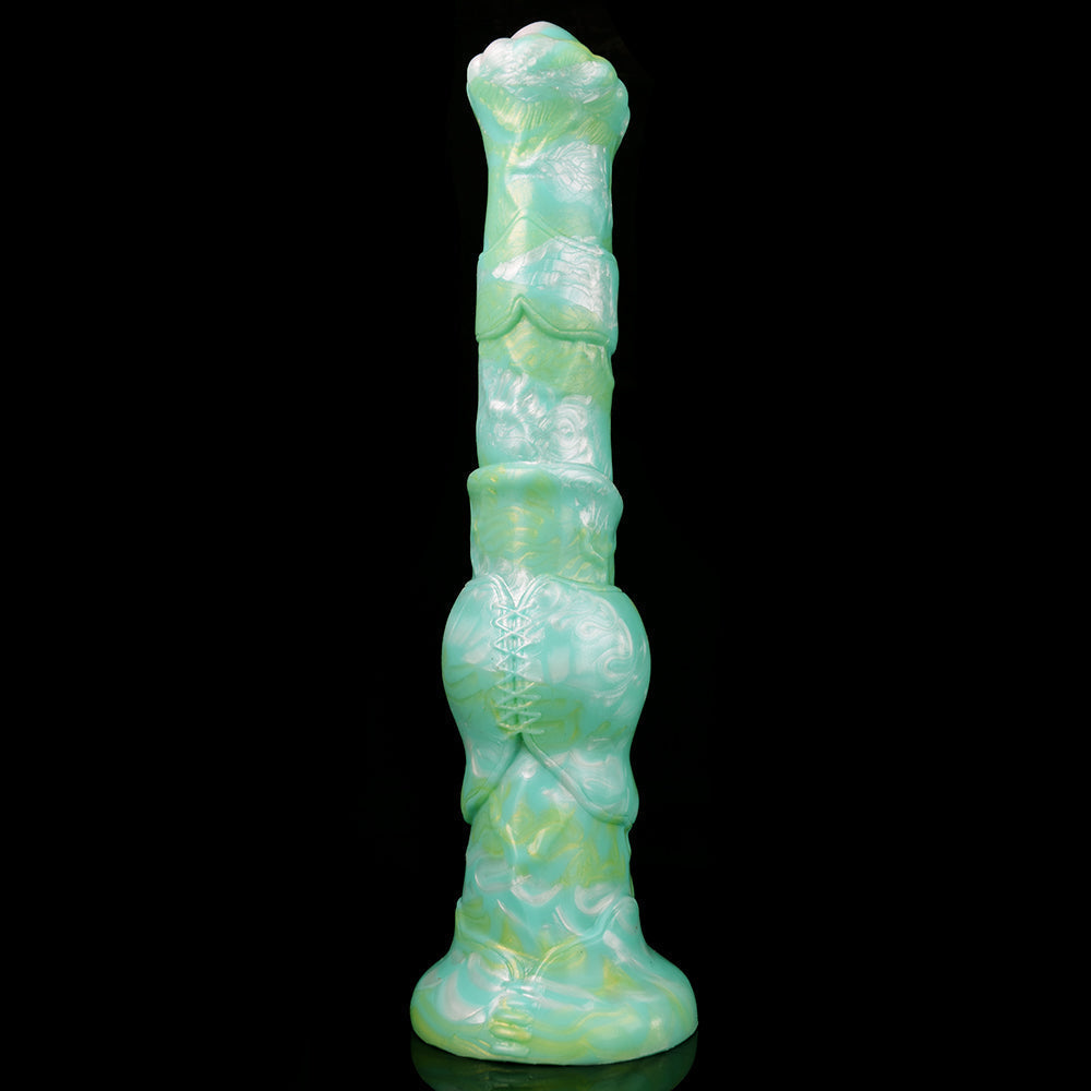 12 Inch Green Long Silicone Knot Horse Dildo