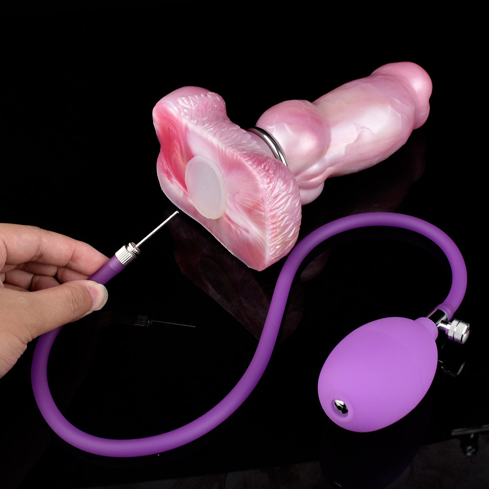 Fantasy Iron Ring Bondage Inflatable Dildo