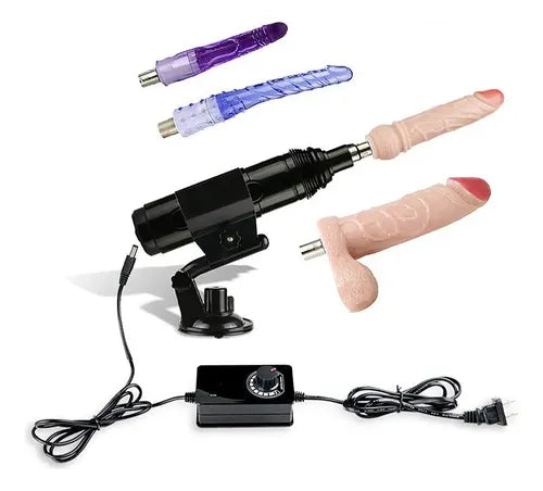 Suction Cup Dildo Thrusting Machine with Anal Attachments