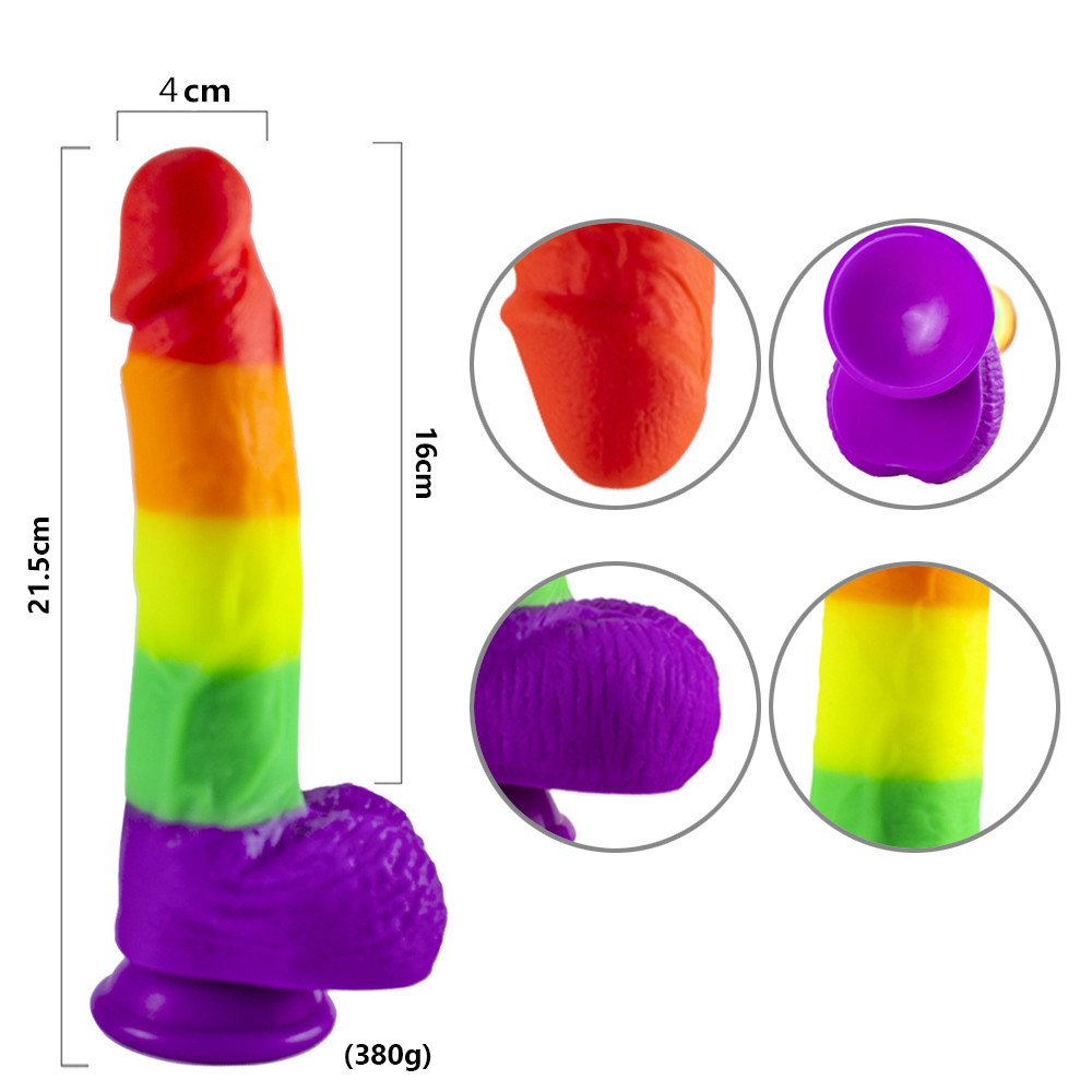 5.3 Inch Realistic Rainbow Dildos for Beginners