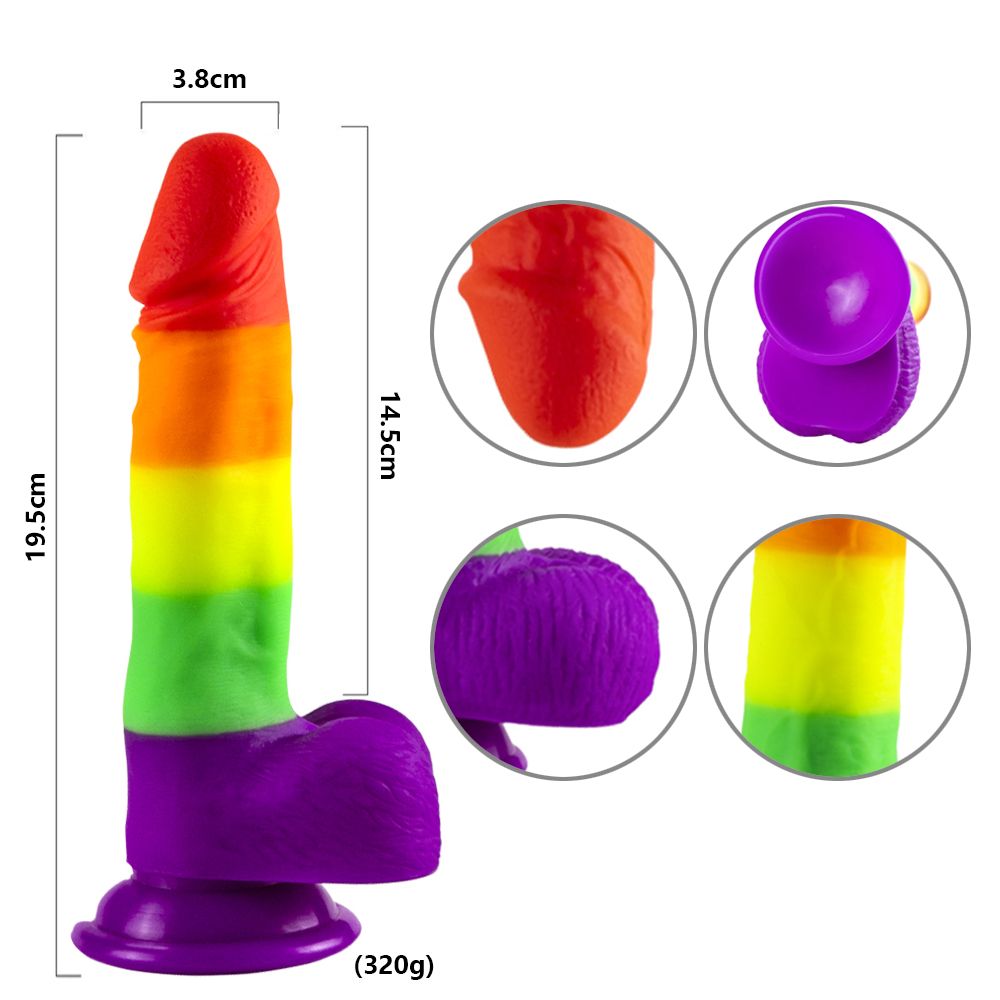 5.3 Inch Realistic Rainbow Dildos for Beginners