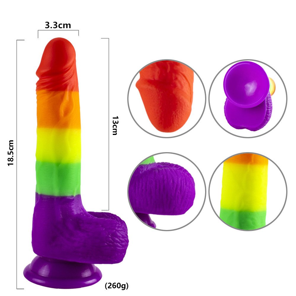 5.3 Inch Realistic Rainbow Dildos for Beginners