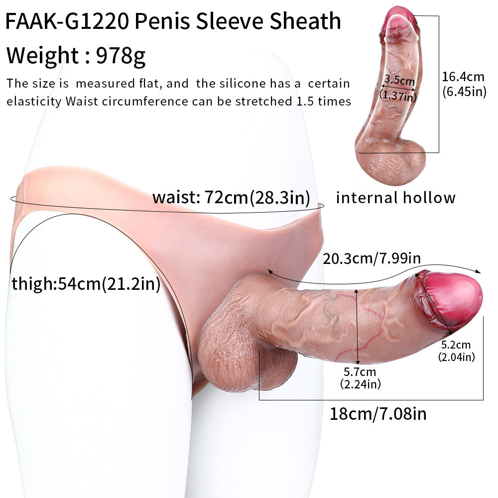 17.8 cm Briefs Silicone Hollow strap on Dildo