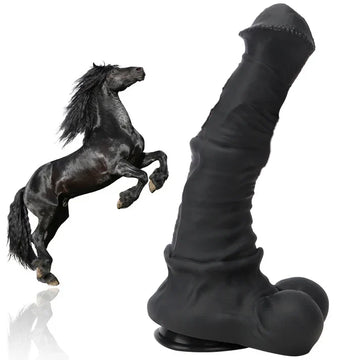 Black Flared Horse XXL Dildo Anal