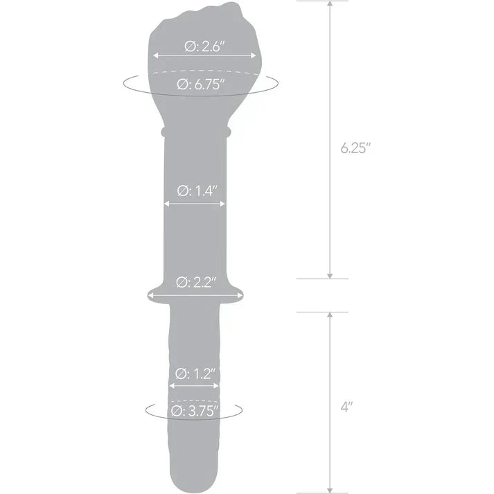 6 Inch Clear Glass Fisting Double Ended Dildo