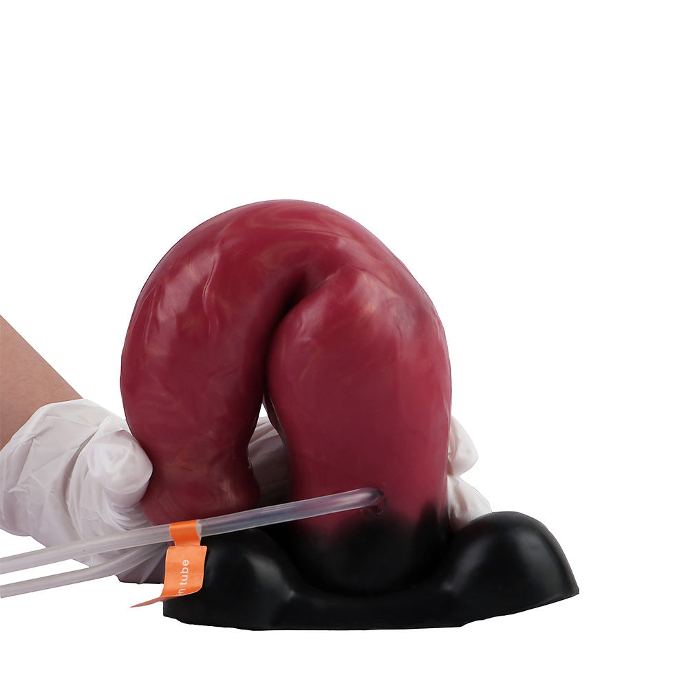 23 cm Red Fantasy Dog Knotted Squirting Dildo