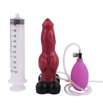 17.8 cm Silicone Red Dog Ejaculating Dildo