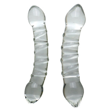 Double-Ended Glass Dildo Smooth Clear