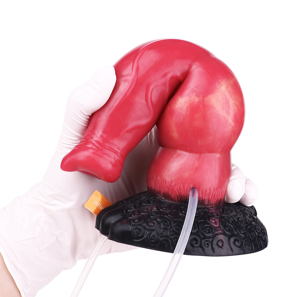 Red Knot Silicone Dog Squirting Dildo