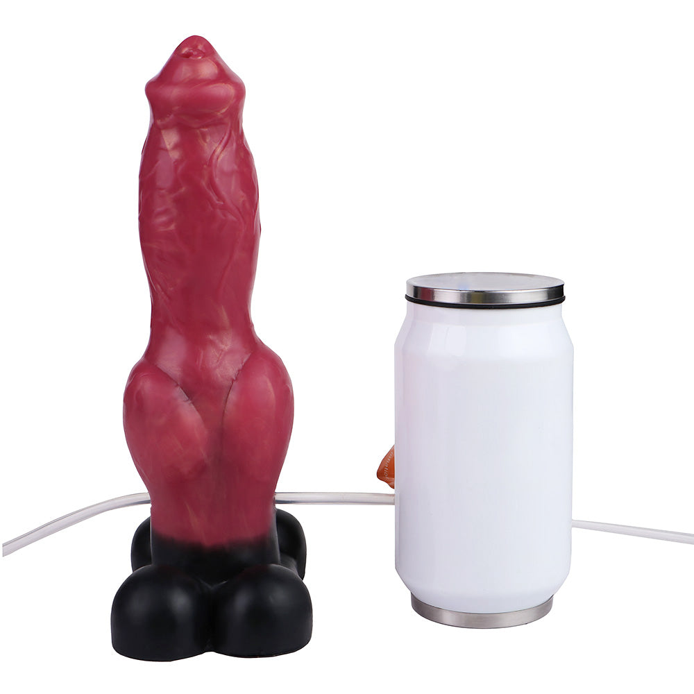 23 cm Red Fantasy Dog Knotted Squirting Dildo