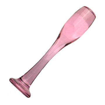 Red Wine Glass Clear Glass Anal Dildo