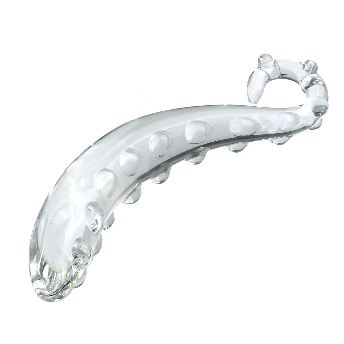 Clear Tentacle Raised Studded Glass Dildo