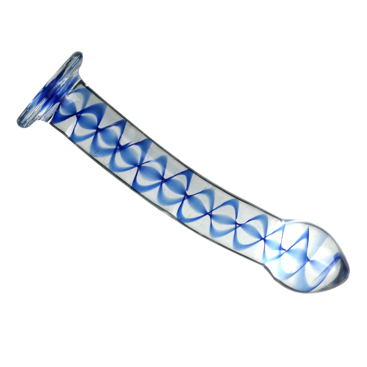 Smooth Cool with Internal Pattern Glass Dildo