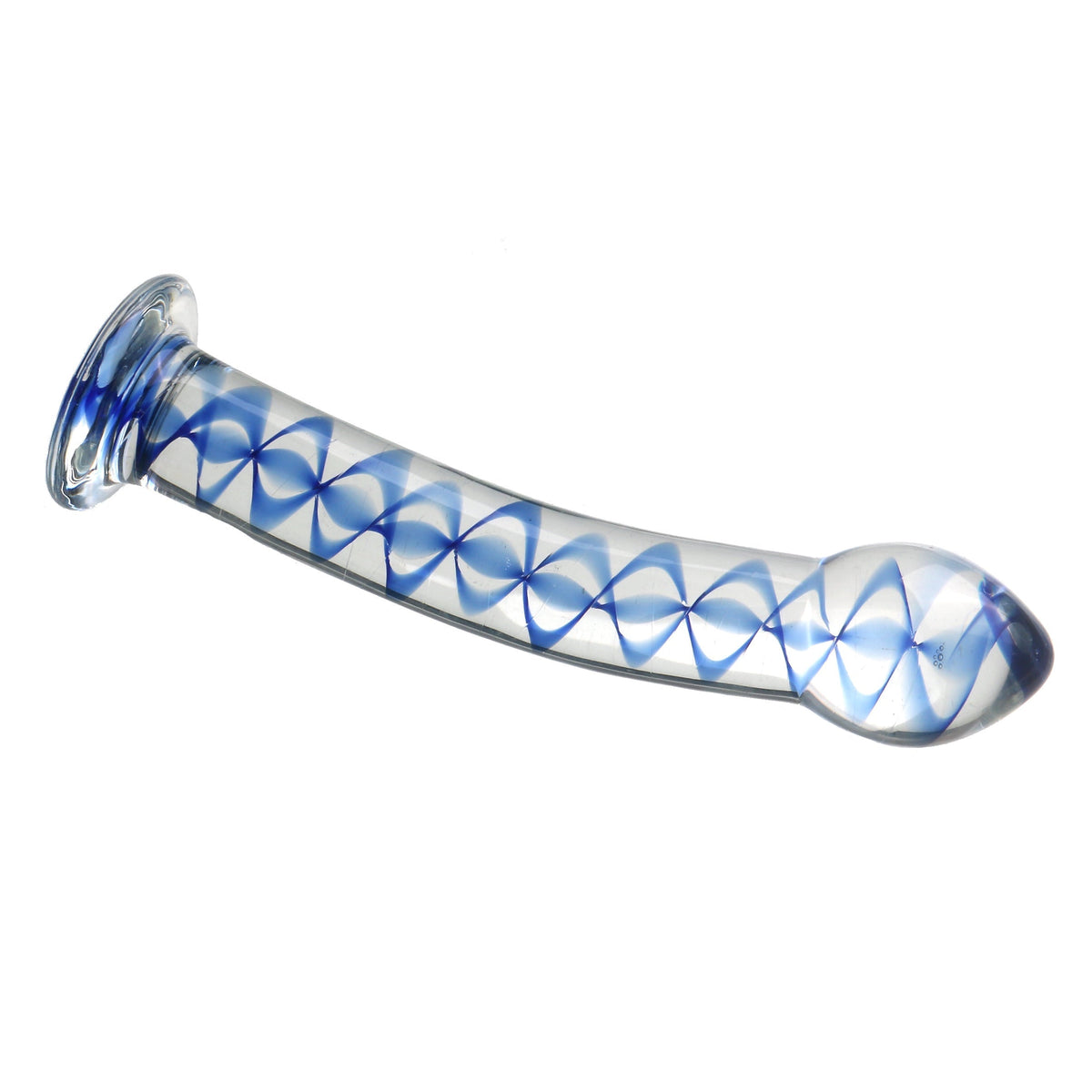 Smooth Cool with Internal Pattern Glass Dildo