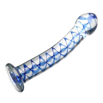 Smooth Cool with Internal Pattern Glass Dildo