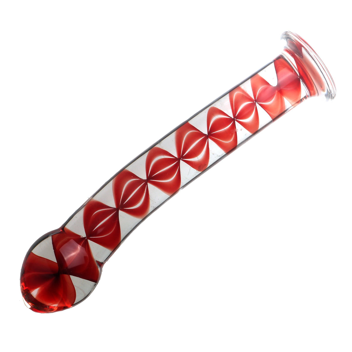 Smooth Cool with Internal Pattern Glass Dildo