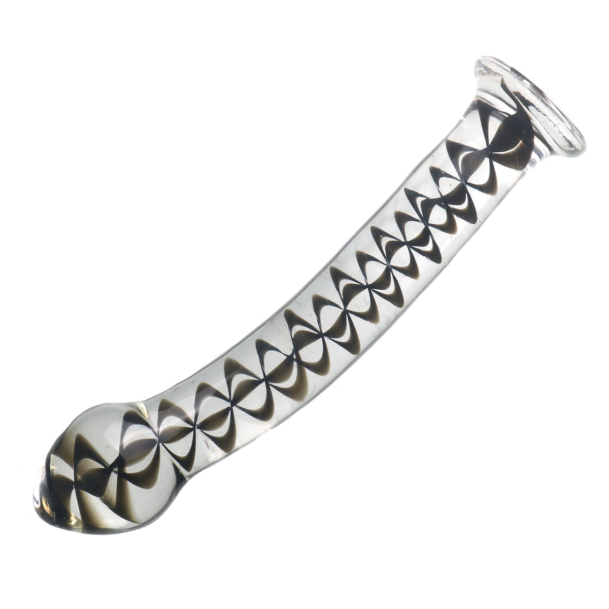 Smooth Cool with Internal Pattern Glass Dildo