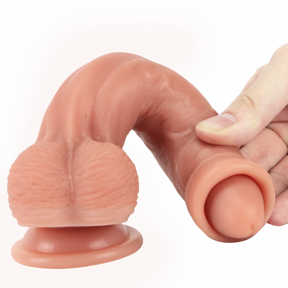 20 cm Realistic Skin Dildo with Foreskin