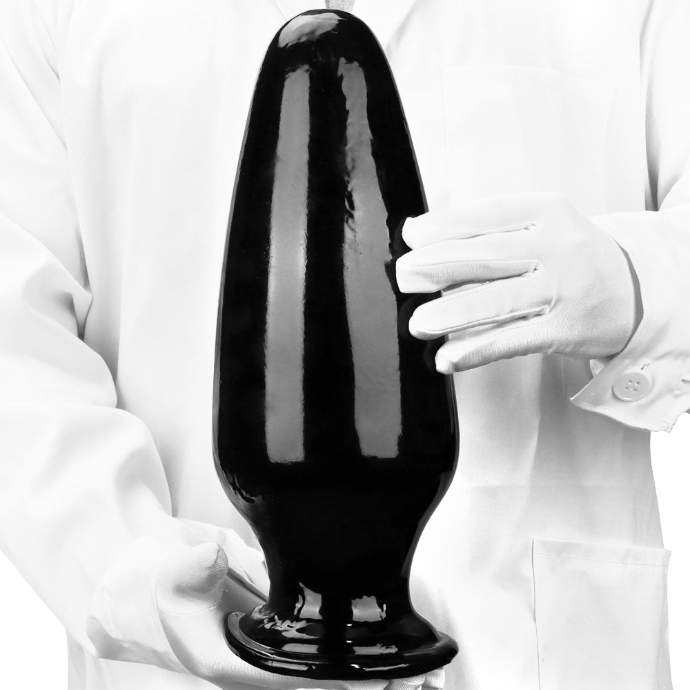 12 Inch Black G-spot Tapered huge Butt Plug