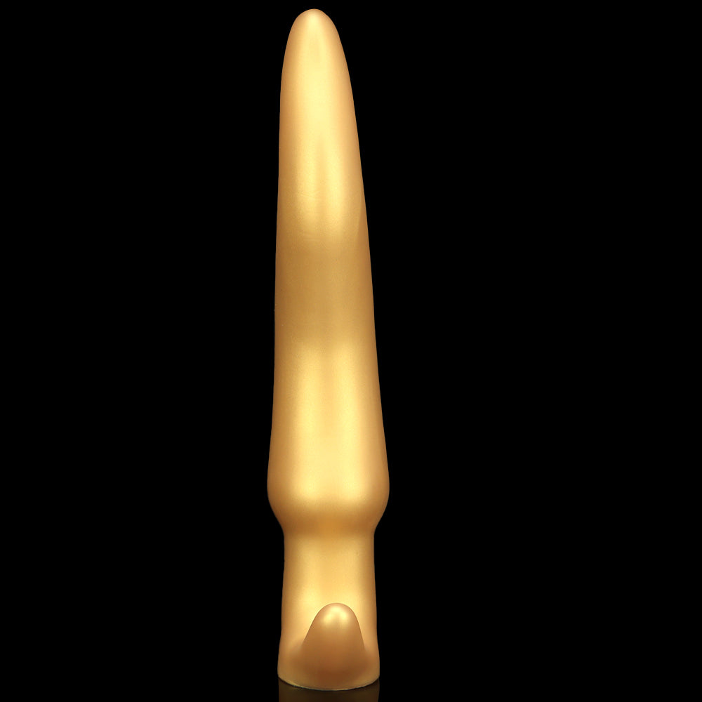 Gold Silicone Curved Huge Butt Plug
