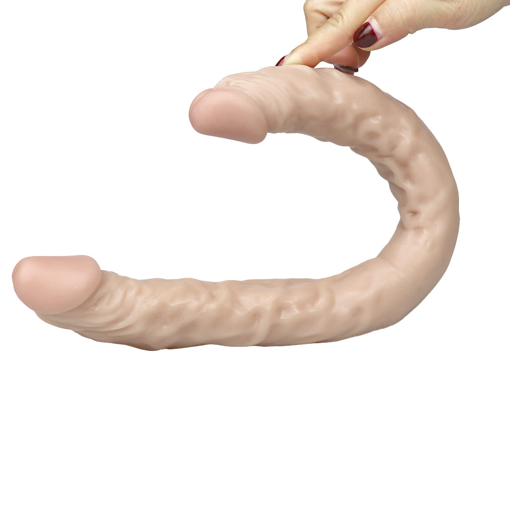 16.5 Inch Lesbian Long Curved Double Ended Dildo