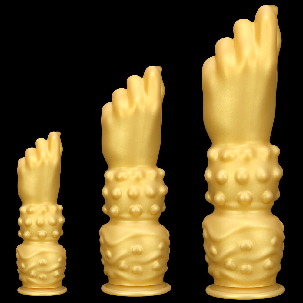 10.8 Inch Gold Silicone Knot Huge Fist Dildo