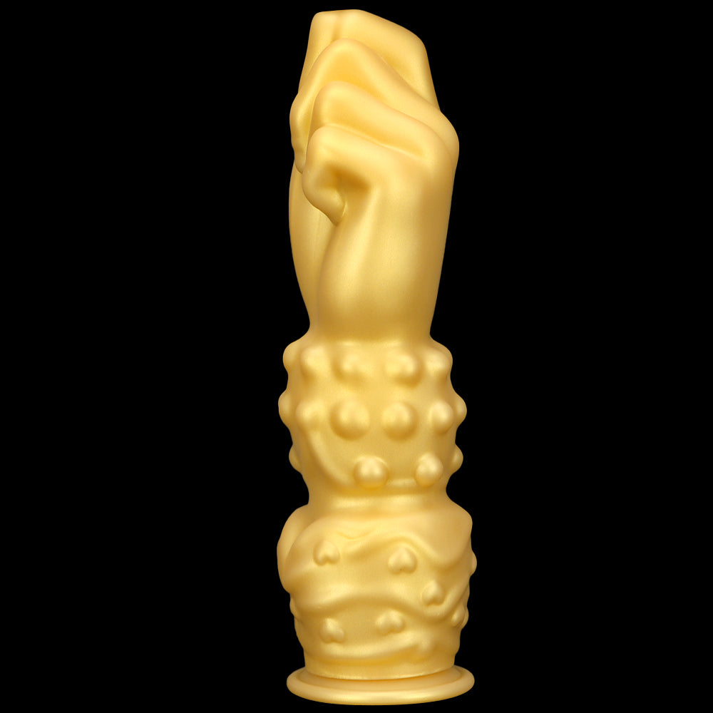10.8 Inch Gold Silicone Knot Huge Fist Dildo