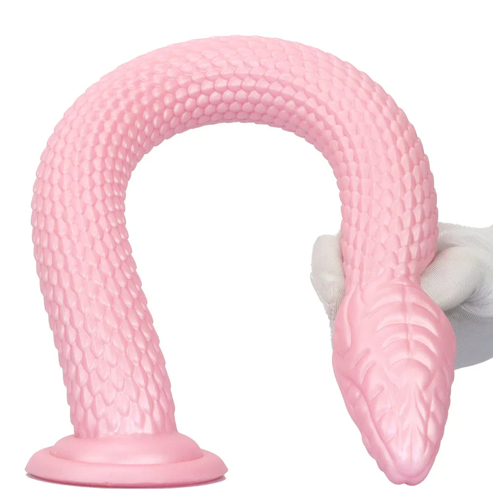 21 Inch Pink Fantasy Snake Slim Long Dildo