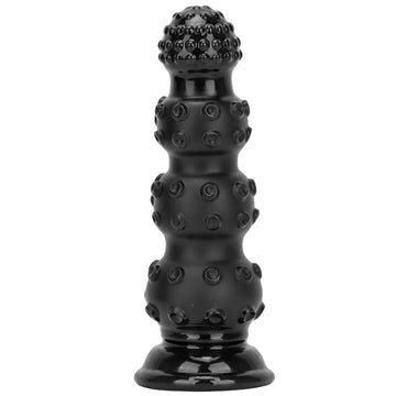 Black Spiked Knotted Huge Anal Dildo Kit