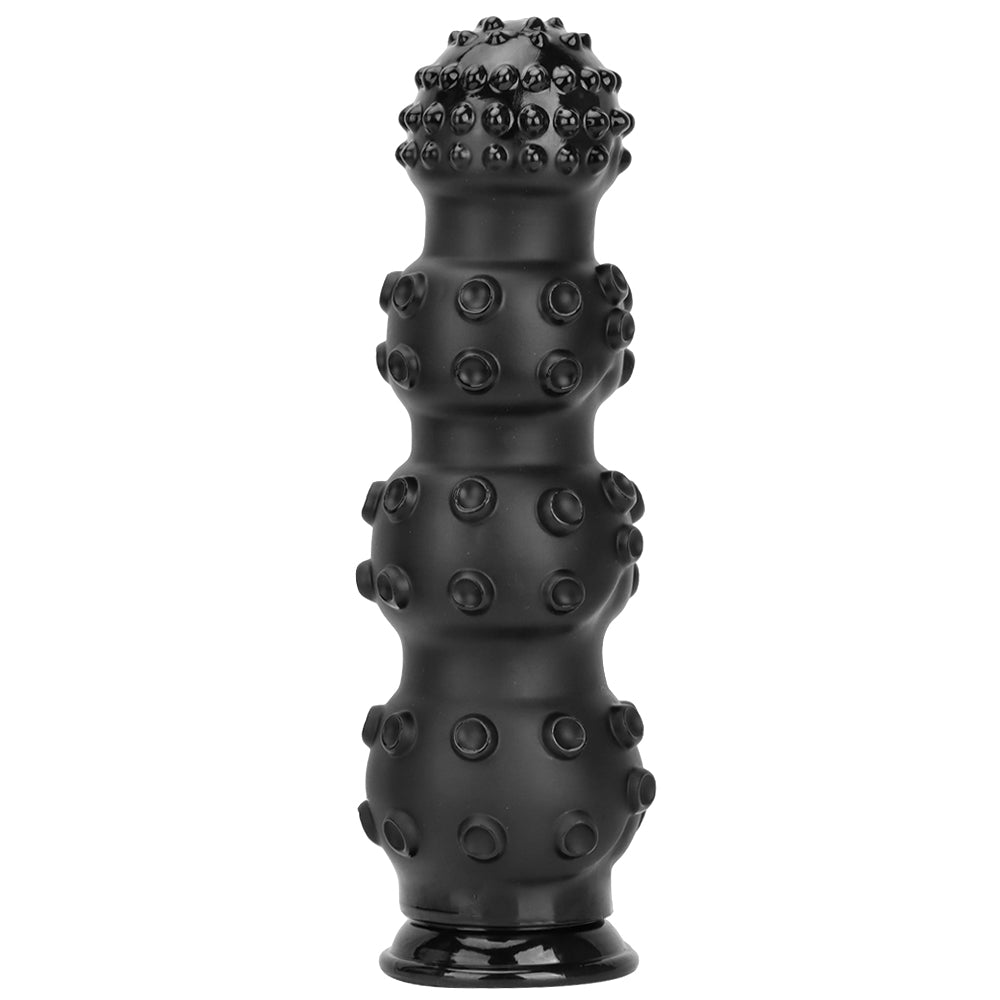 Black Spiked Knotted Huge Anal Dildo Kit