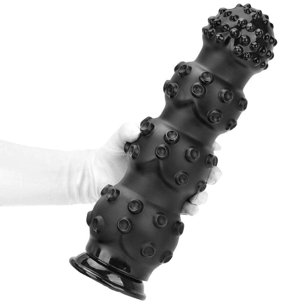 Black Spiked Knotted Huge Anal Dildo Kit