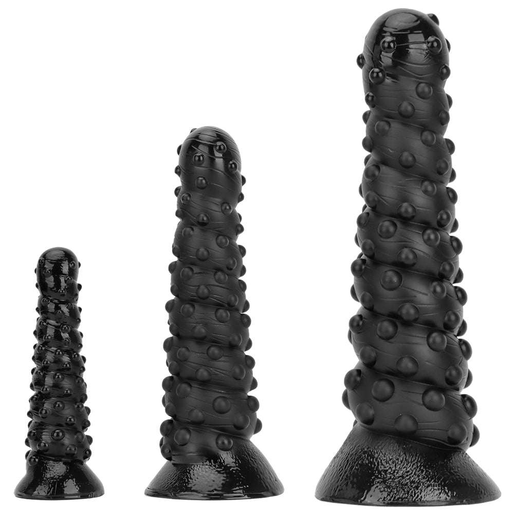 15 Inch Black Ribbed Anal Huge Butt Plug