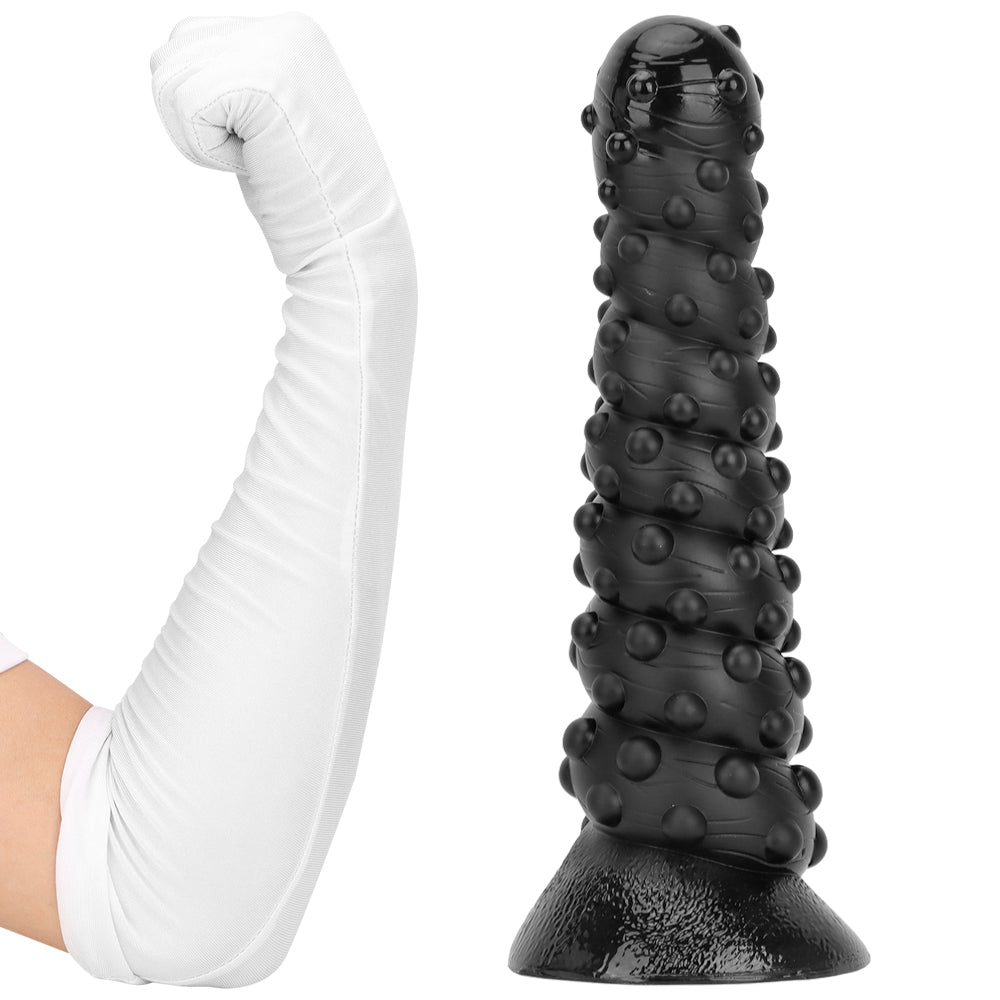 15 Inch Black Ribbed Anal Huge Butt Plug
