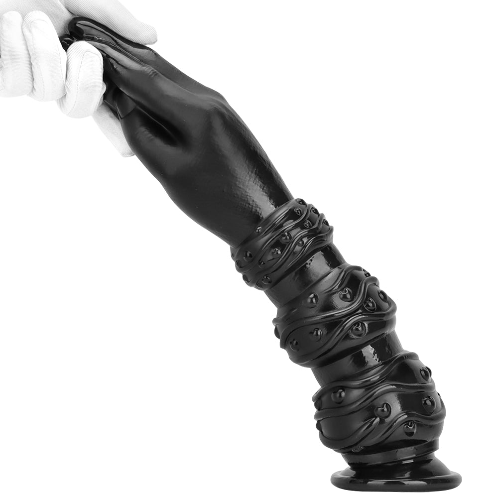 13 Inch Long Black Knot Hand Fist Dildo