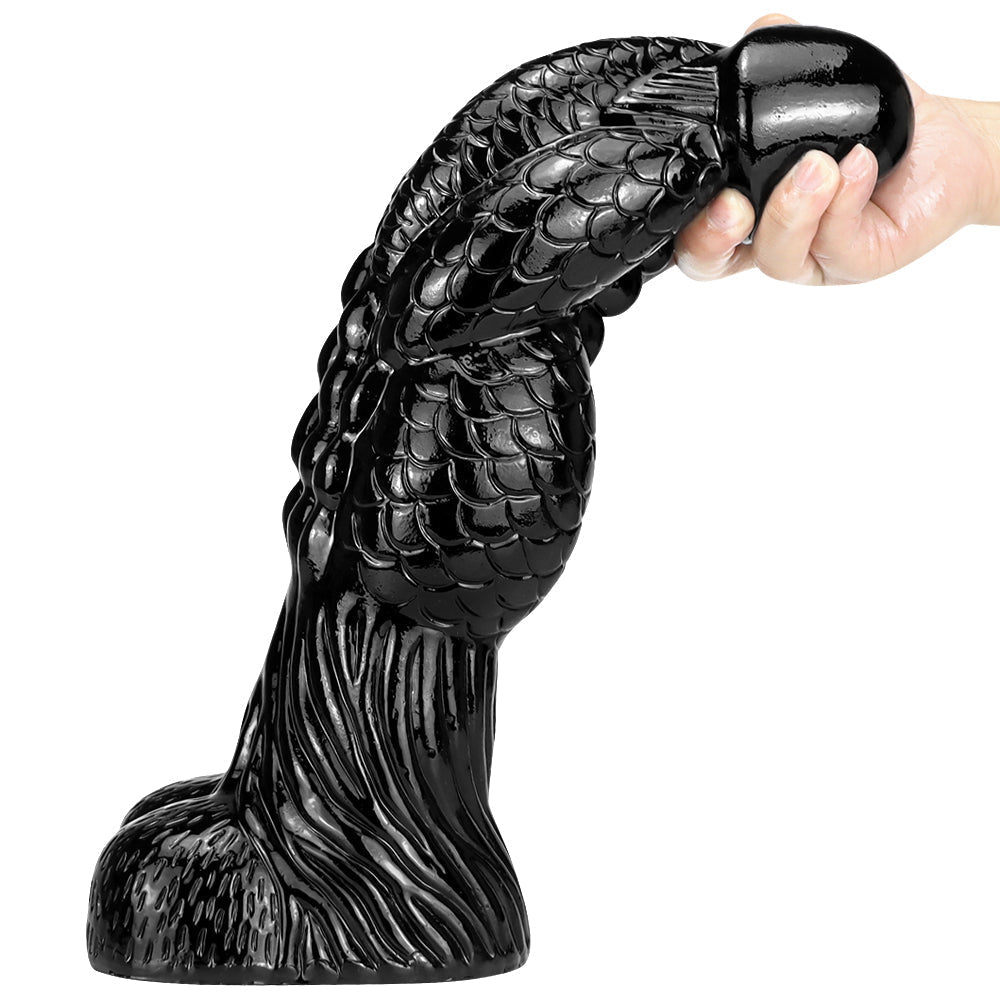 35.6 cm Black Huge Fantasy Texture Dragon Dildo