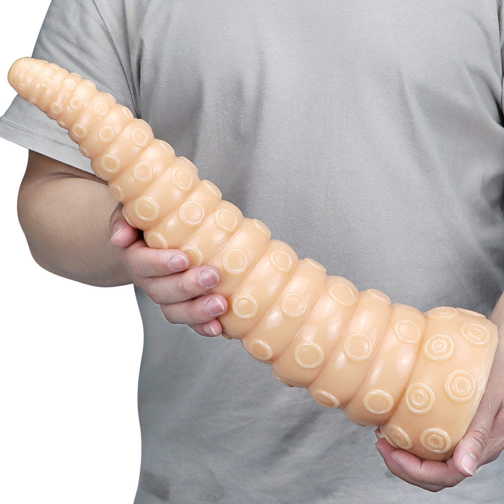 Extra Long Black Suction Textures 38.1 cm Tentacle Dildo