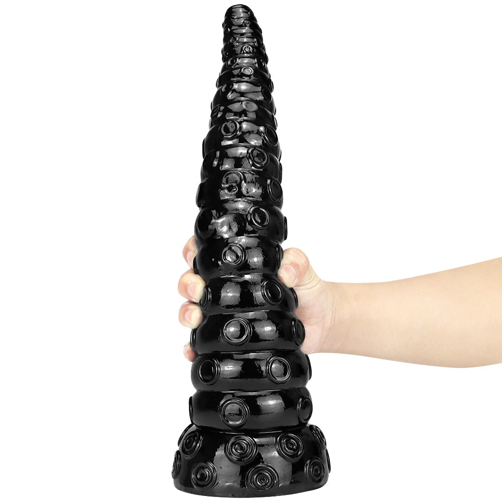 Extra Long Black Suction Textures 38.1 cm Tentacle Dildo