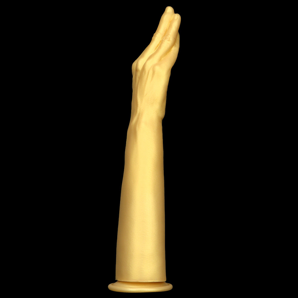 16.7 Inch Gold Real Hand Model Fist Dildo