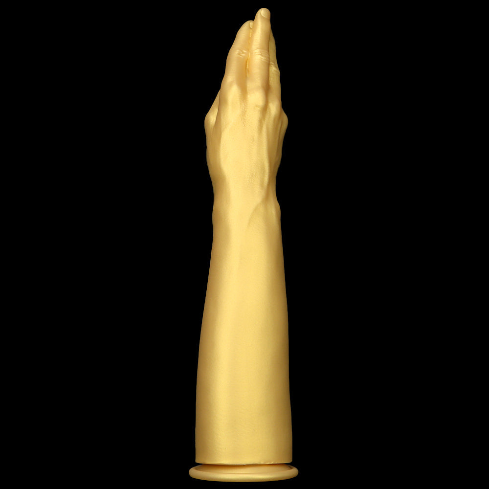 16.7 Inch Gold Real Hand Model Fist Dildo