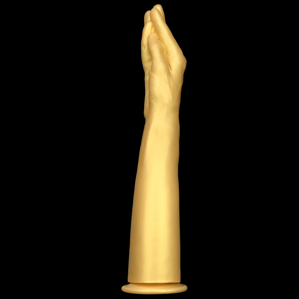 16.7 Inch Gold Real Hand Model Fist Dildo