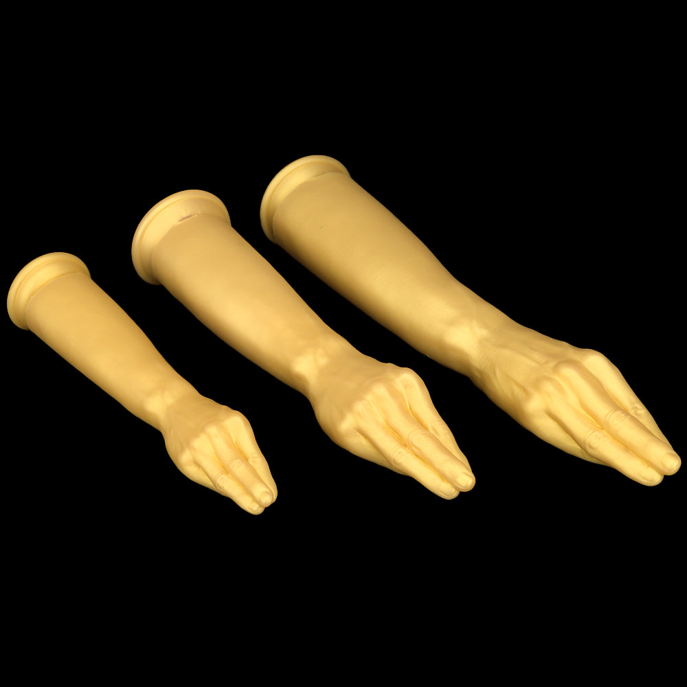 16.7 Inch Gold Real Hand Model Fist Dildo