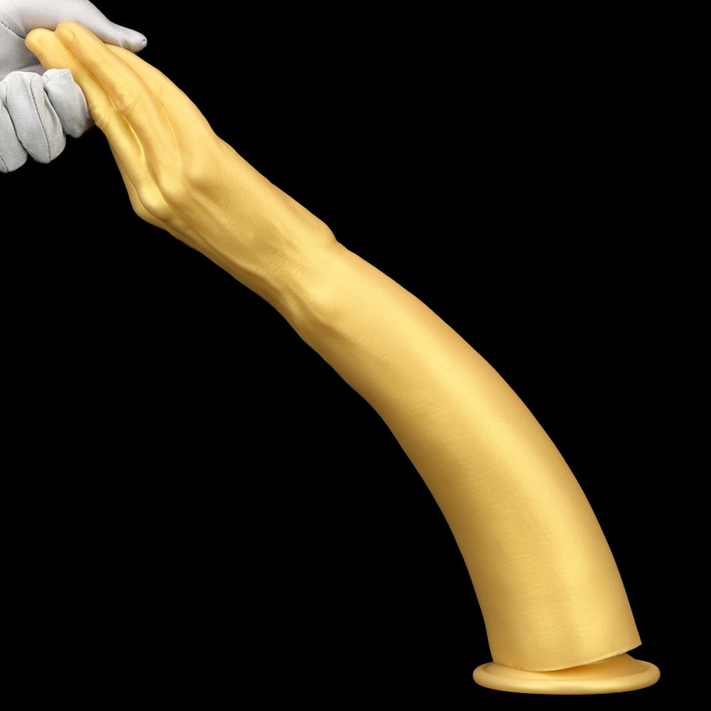 16.7 Inch Gold Real Hand Model Fist Dildo