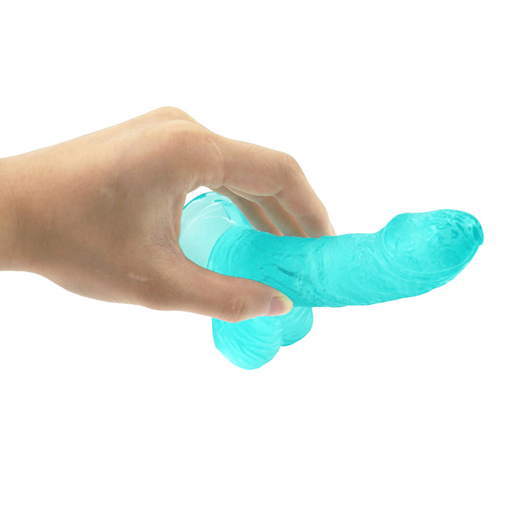 6 Inch Green Clear Jelly Small Curved Dildo