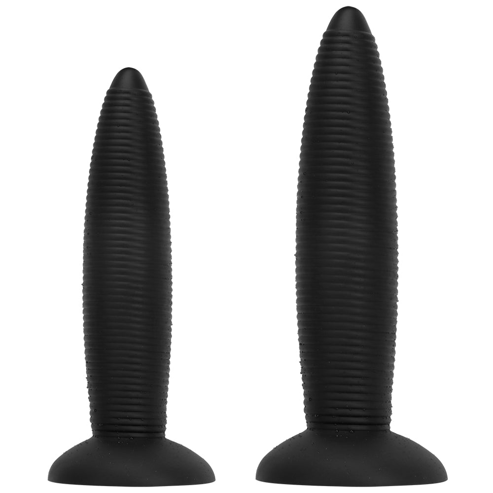 34 cm Threaded Ribbed Big Black Dildo