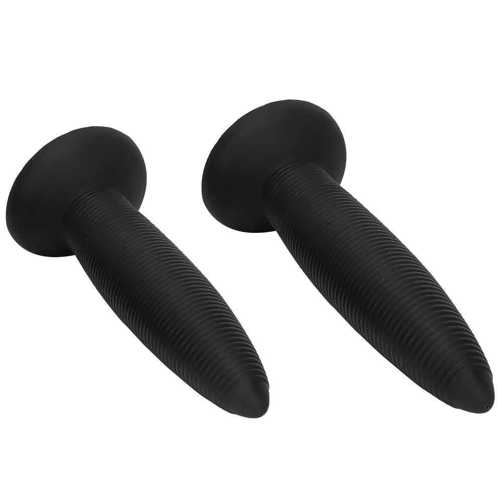 34 cm Threaded Ribbed Big Black Dildo